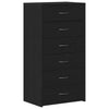 Kommode Licxanadra aus schwarzer Eiche 50x34x96cm (mit 6 Holzschubladen)