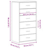 Kommode Licxanadra aus schwarzer Eiche 50x34x96cm (mit 6 Holzschubladen)
