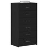 Kommode Licxanadra aus schwarzer Eiche 50x34x96cm (mit 6 Holzschubladen)