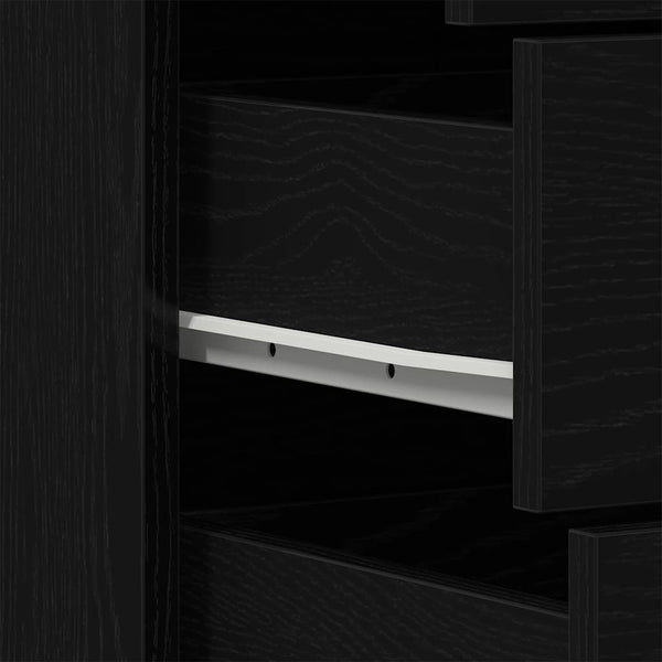 Kommode Licxanadra aus schwarzer Eiche 50x34x96cm (mit 6 Holzschubladen)