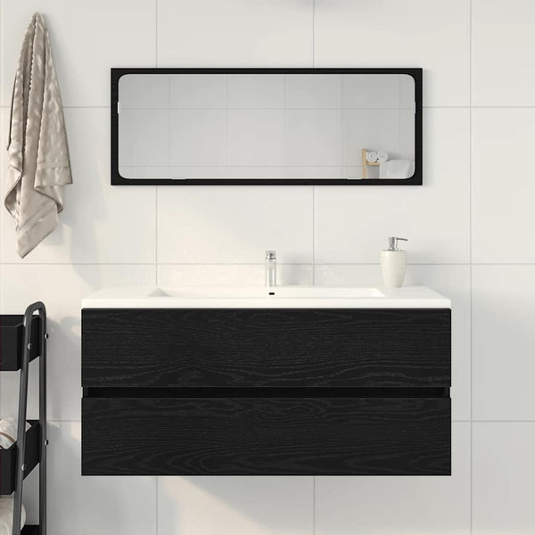 Waschtischunterschrank Portaru aus schwarzer Eiche 100x38,5x45cm (Holz)