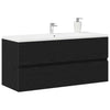Waschtischunterschrank Portaru aus schwarzer Eiche 100x38,5x45cm (Holz)