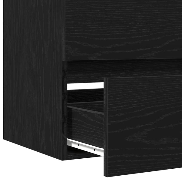 Waschtischunterschrank Portaru aus schwarzer Eiche 100x38,5x45cm (Holz)