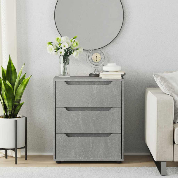 Betongraues Sideboard "Visnes Soitan" 60x40x73cm (Holz)