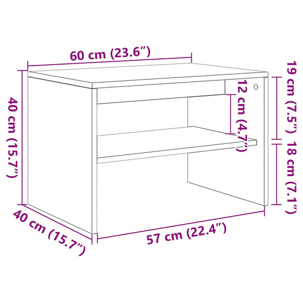 TV-Schrank aus schwarzer Eiche Mahler 60x40x40cm (Holz)