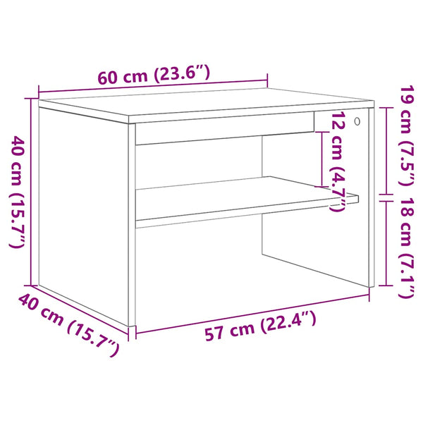 Grauer TV-Schrank Mahler 60x40x40cm (Holzwerkstoff)