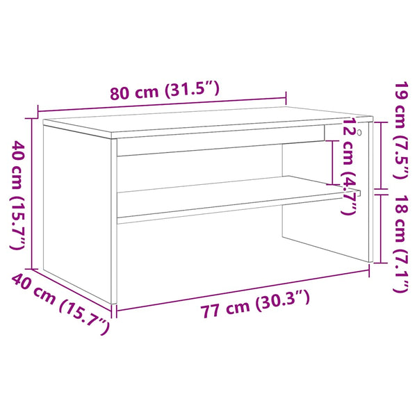 TV-Schrank Mahler 80x40x40cm, schwarz Eiche (Holzwerkstoff)