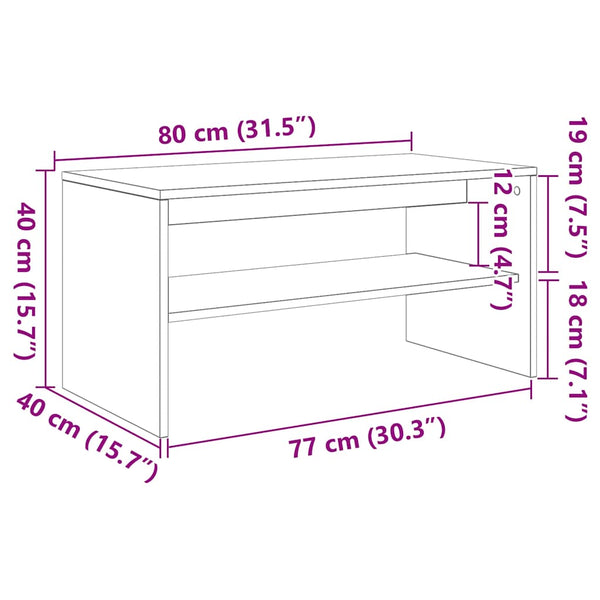 Graues TV-Möbel Mahler 80x40x40cm (Holz)