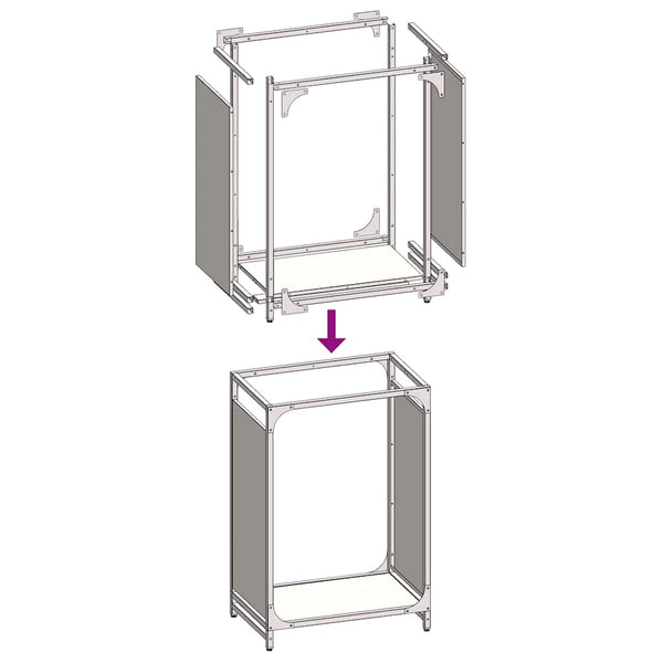 Kaminholzregal Gafita 44x28x65cm (kaltgewalzter Stahl)