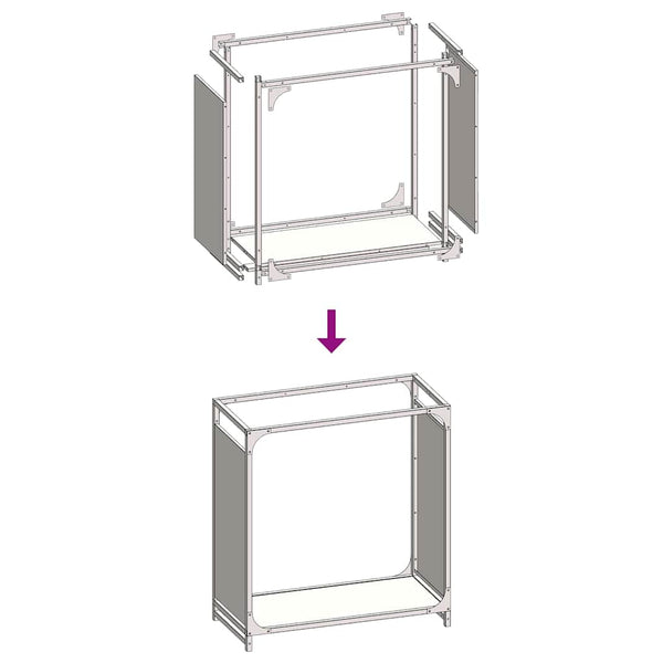 Kaminholzregal Gafita 60x28x65cm (kaltgewalzter Stahl)