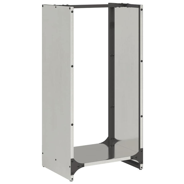 Edelstahl-Brennholzregal Murgeni 40x30x80cm