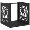 Schwarzes Brennholzregal Berdie 40x40x40cm (kaltgewalzter Stahl)
