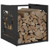 Schwarzes Brennholzregal Berdie 40x40x40cm (kaltgewalzter Stahl)
