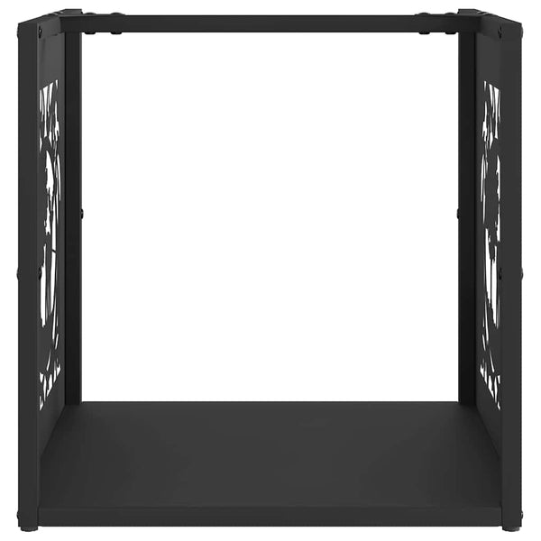 Schwarzes Brennholzregal Berdie 40x40x40cm (kaltgewalzter Stahl)