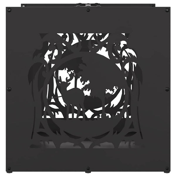Schwarzes Brennholzregal Berdie 40x40x40cm (kaltgewalzter Stahl)