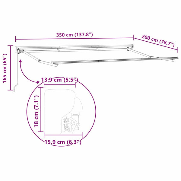 Weißer Sonnenschirmständer 3.5 m x 2 m