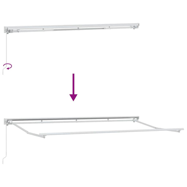 Sonnenschirm mit weißem Gestell, Größe 4 m x 2 m
