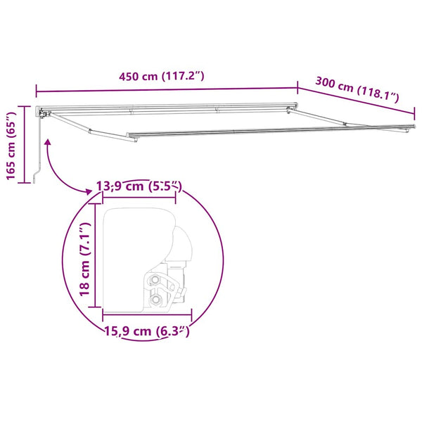 Sonnenschirmgestell 4,5 × 3 m, Farbe Anthrazit