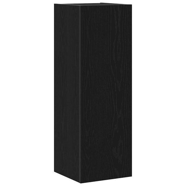 4-teiliges TV-Lowboard-Set zur Wandmontage Eiche Schwarz. Holzwerkstoff
