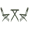 3-tlg. Bistro-Set Grün Stahl