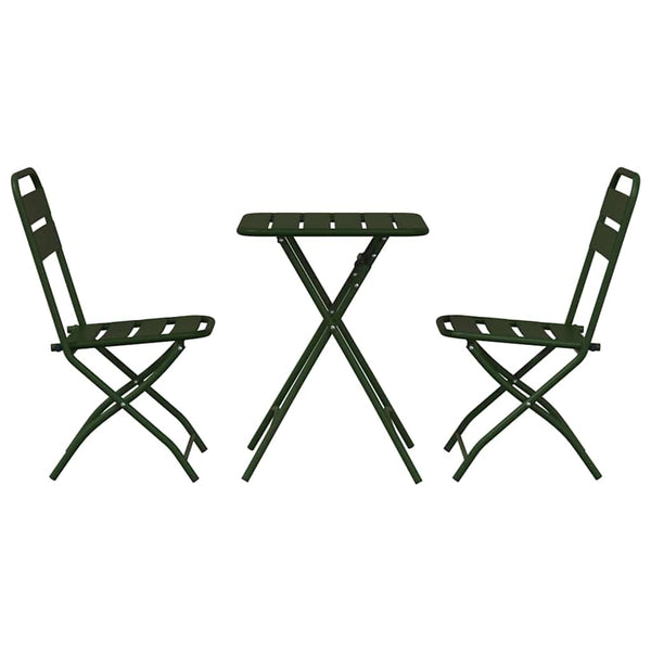 3-tlg. Bistro-Set Grün Stahl