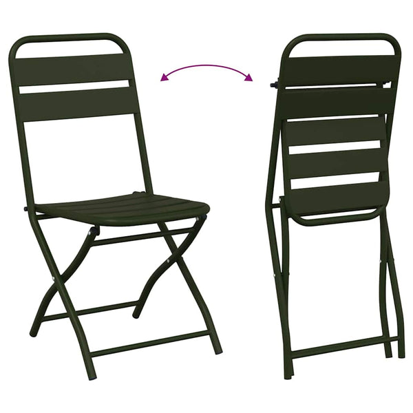 3-tlg. Bistro-Set Grün Stahl