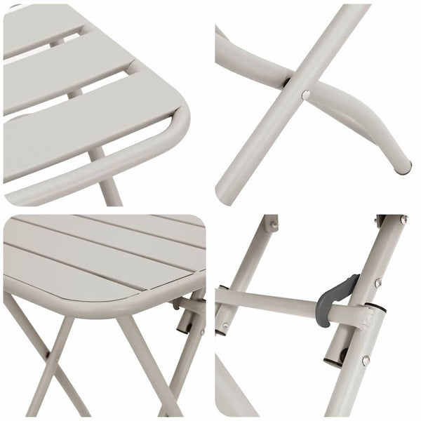 Bistro-Set 3-teilig Beige Stahl