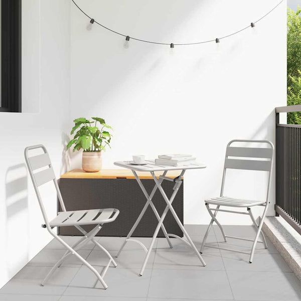 Bistro-Set 3-teilig Beige Stahl