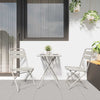 Bistro-Set 3-teilig Beige Stahl