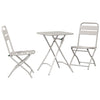 Bistro-Set 3-teilig Beige Stahl