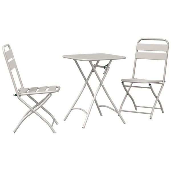 Bistro-Set 3-teilig Beige Stahl