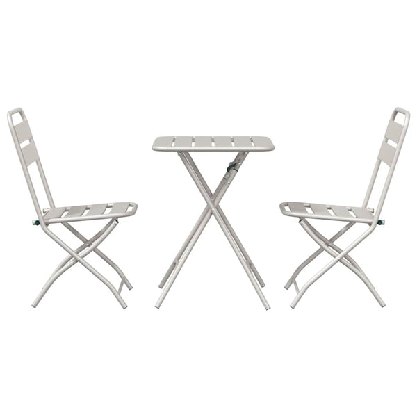 Bistro-Set 3-teilig Beige Stahl