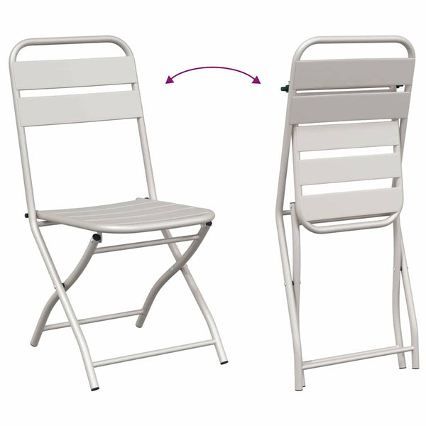 Bistro-Set 3-teilig Beige Stahl
