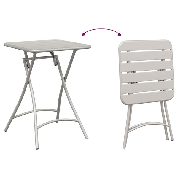 Bistro-Set 3-teilig Beige Stahl