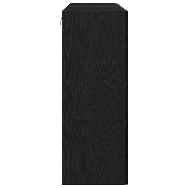 2 x schwarze Wandschränke aus Eiche