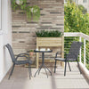 Garten-Bistro-Set 3-teilig Grau Stahl