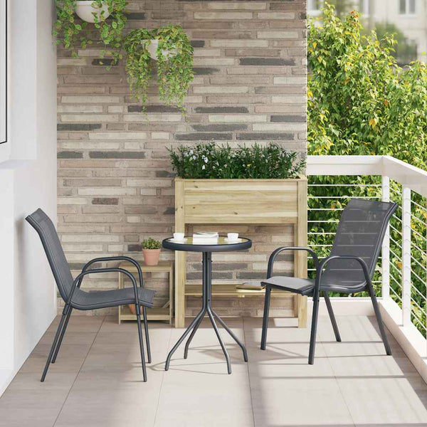 Garten-Bistro-Set 3-teilig Grau Stahl
