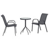 Garten-Bistro-Set 3-teilig Grau Stahl