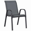 Garten-Bistro-Set 3-teilig Grau Stahl