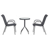Garten-Bistro-Set 3-teilig Grau Stahl