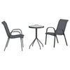 Garten-Bistro-Set 3-teilig Grau Stahl