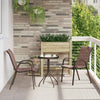 Bistro-Set für den Garten, 3-teilig, Braun, Stahl