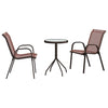 Bistro-Set für den Garten, 3-teilig, Braun, Stahl