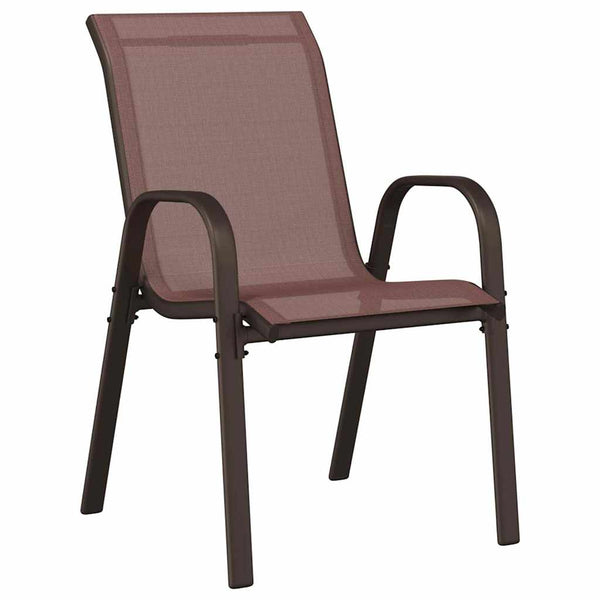 Bistro-Set für den Garten, 3-teilig, Braun, Stahl