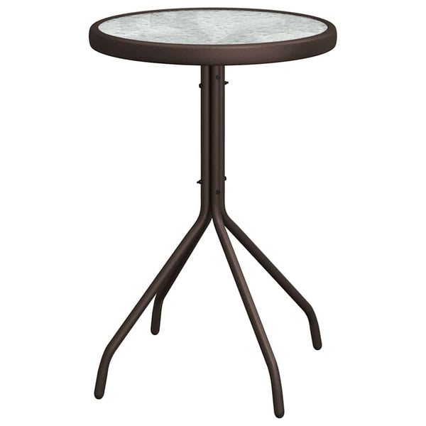 Bistro-Set für den Garten, 3-teilig, Braun, Stahl