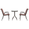 Bistro-Set für den Garten, 3-teilig, Braun, Stahl