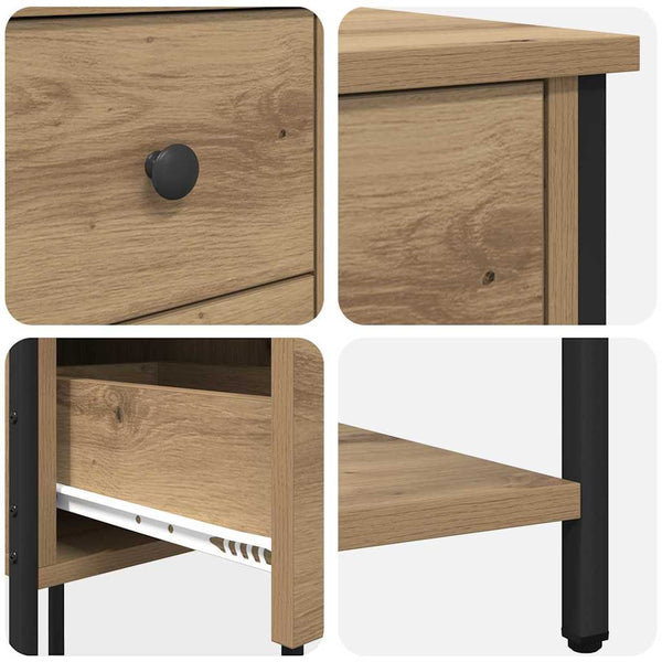 Nachttisch 2 St. handgefertigt Eiche 32 x 42 x 70 cm