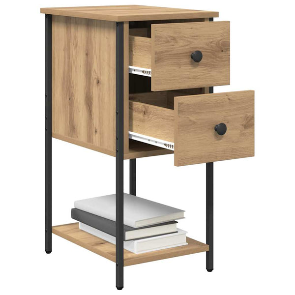 Nachttisch 2 St. handgefertigt Eiche 32 x 42 x 70 cm