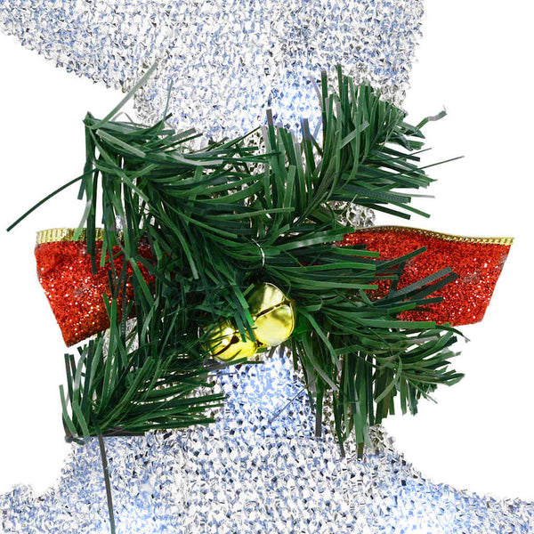 LED-Weihnachts-Rentiere 7 Stk. Silber Stoff