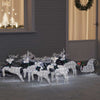 LED-Weihnachts-Rentiere 7 Stk. Silber Stoff